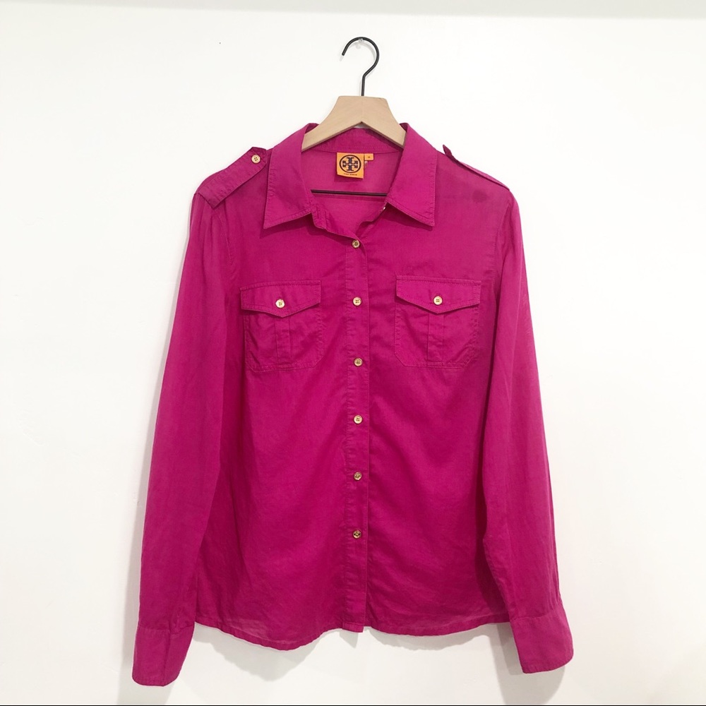 Tory Burch Hot Pink Utility Shirt
